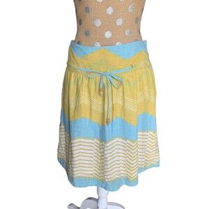 Roxy Vintage Y2K Skirt Size 7 Surf Summer Boho Wooden Beads Single Stitch Boho